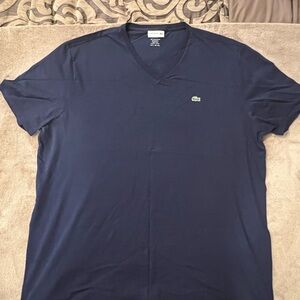 Lacoste Blue Short Sleeve Tee V-Neck